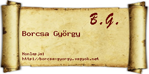 Borcsa György névjegykártya