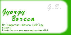 gyorgy borcsa business card